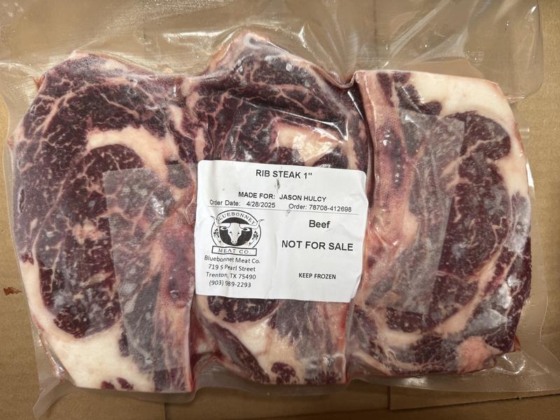 Fresh ribeye steaks from Hulcy Farm